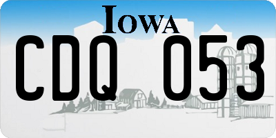 IA license plate CDQ053