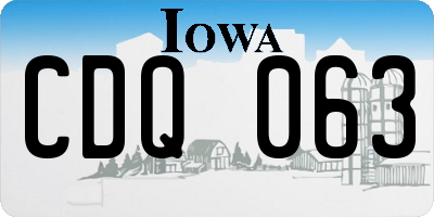 IA license plate CDQ063