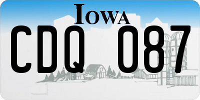 IA license plate CDQ087