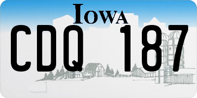 IA license plate CDQ187