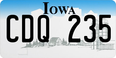 IA license plate CDQ235