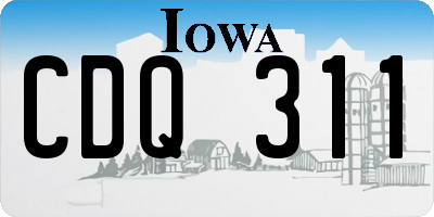 IA license plate CDQ311