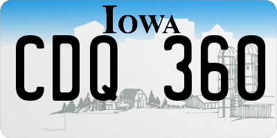 IA license plate CDQ360
