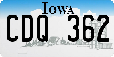 IA license plate CDQ362