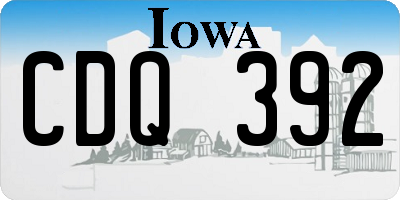 IA license plate CDQ392