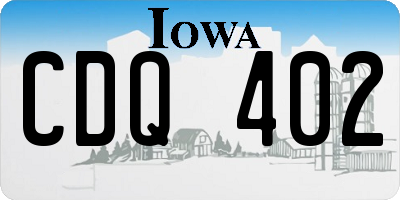IA license plate CDQ402