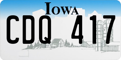 IA license plate CDQ417