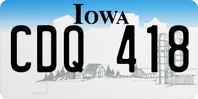 IA license plate CDQ418