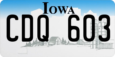 IA license plate CDQ603