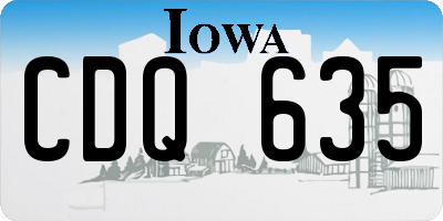 IA license plate CDQ635