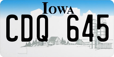 IA license plate CDQ645