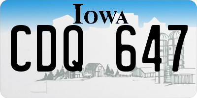 IA license plate CDQ647