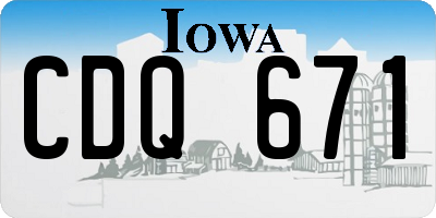 IA license plate CDQ671