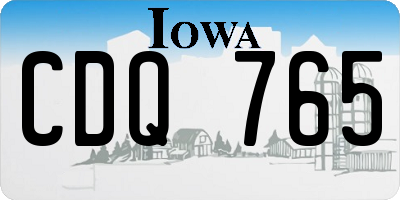 IA license plate CDQ765