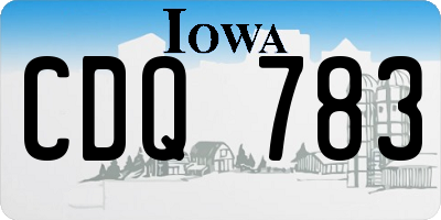 IA license plate CDQ783
