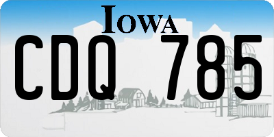 IA license plate CDQ785