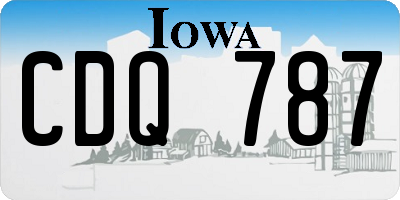 IA license plate CDQ787