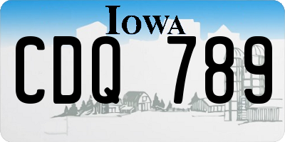 IA license plate CDQ789