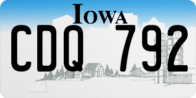 IA license plate CDQ792