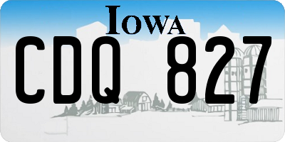 IA license plate CDQ827