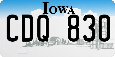 IA license plate CDQ830