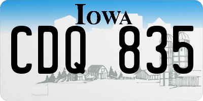 IA license plate CDQ835