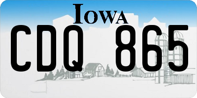 IA license plate CDQ865
