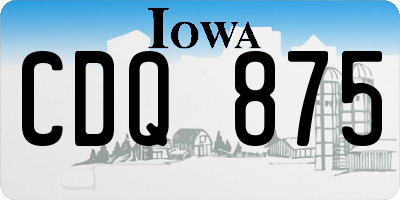 IA license plate CDQ875