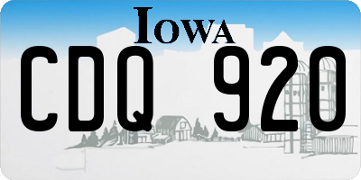 IA license plate CDQ920