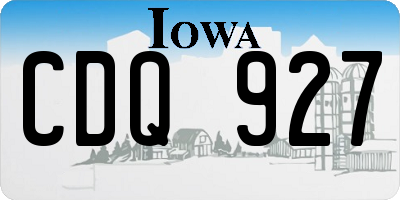 IA license plate CDQ927
