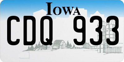 IA license plate CDQ933