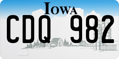 IA license plate CDQ982
