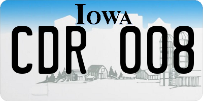 IA license plate CDR008