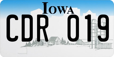 IA license plate CDR019
