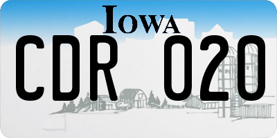 IA license plate CDR020