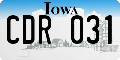 IA license plate CDR031