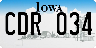 IA license plate CDR034