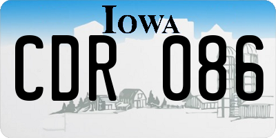IA license plate CDR086