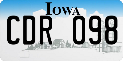 IA license plate CDR098