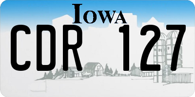 IA license plate CDR127
