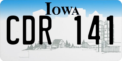 IA license plate CDR141