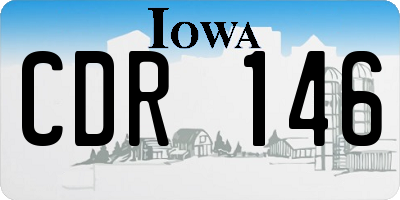 IA license plate CDR146