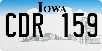 IA license plate CDR159