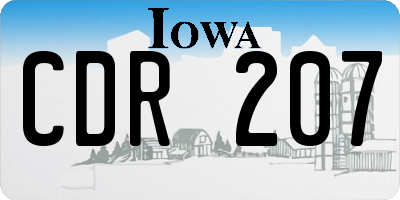 IA license plate CDR207