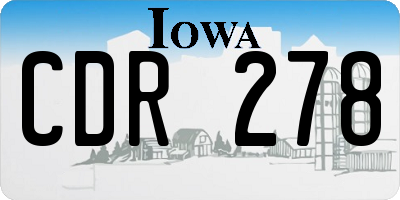 IA license plate CDR278
