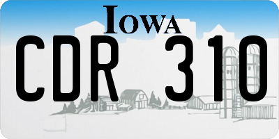 IA license plate CDR310