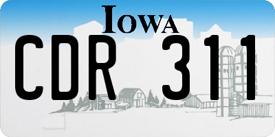 IA license plate CDR311