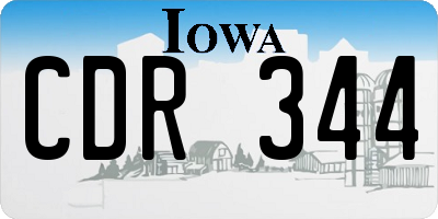 IA license plate CDR344