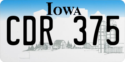 IA license plate CDR375