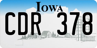 IA license plate CDR378